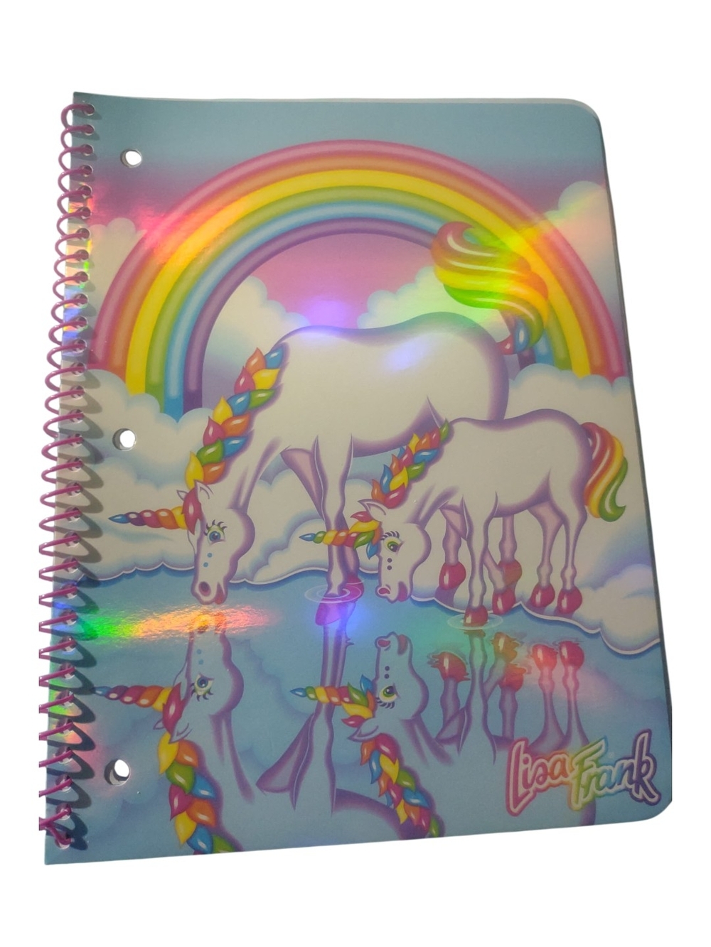 Lisa Frank Rainbow Unicorn Spiral Notebook Holographic NEW